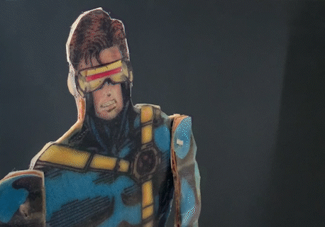 Powered Cyclops eye blast motion